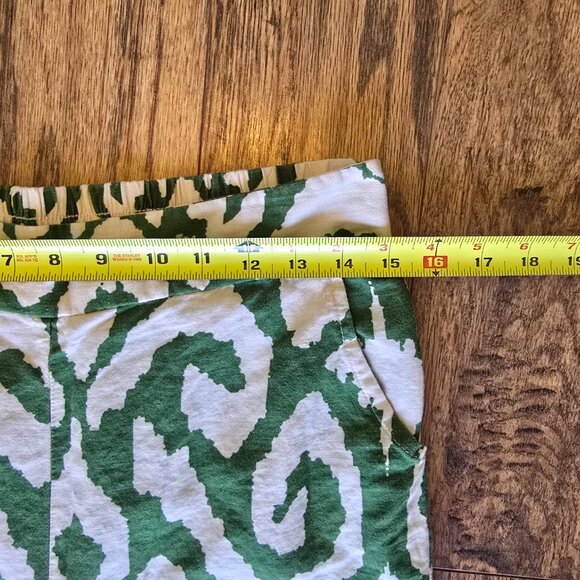 Rachel Zoe Wide Leg Boho Cropped Linen Pants EUC- Women's Size M - Green/Cream - Picture 9 of 11